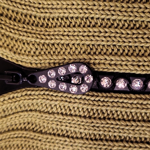 Beautiful green sweater large drying stone zip-up sigh small by Van saken - Picture 2 of 4